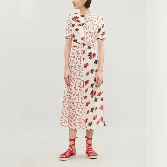 Self Portrait Leaves Motif Cocktail Dress. Size 0. - Picture 8 of 8